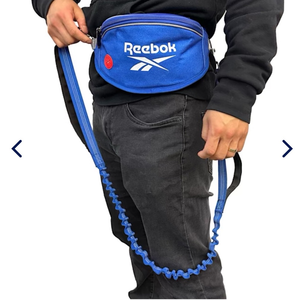 Reebok Blue Walking Fanny Pack with Leash for Dogs